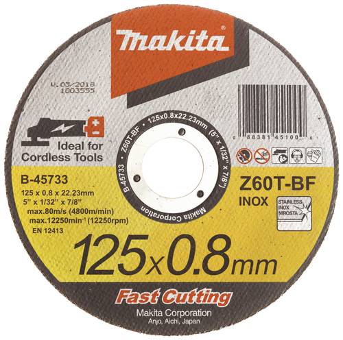 Makita B-45733 Trennscheibe gerade 125mm Stahl, Edelstahl von Makita