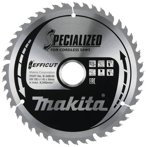 Makita B-68638 Kreissägeblatt 190 x 30 x 1.45mm Zähneanzahl: 45 1St. von Makita