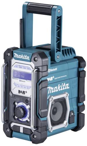 Makita Baustellenradio DAB+, UKW AUX, Bluetooth®, USB spritzwassergeschützt Türkis, Schwarz von Makita