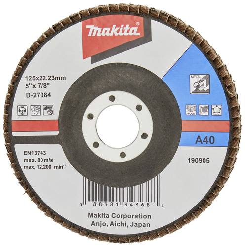 Makita D-27084 Fächerschleifscheibe Durchmesser 125mm 1St. Makita D-27084 Fächerschleifscheibe Durchmesser 125mm 1St. von Makita
