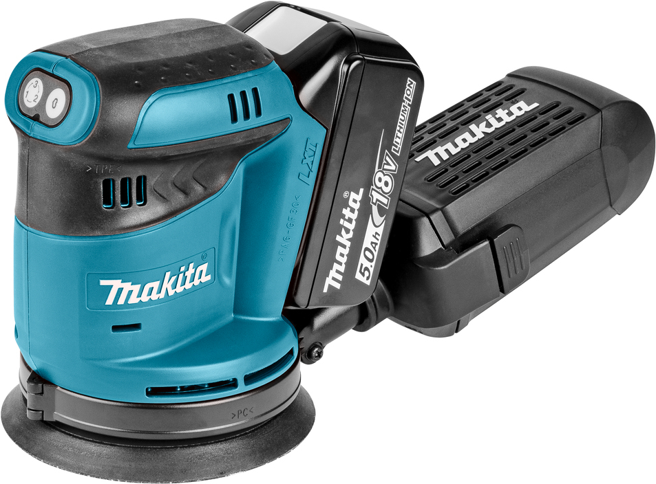 Makita DBO180RTJ - Exzenterschleifer - schnurlos - 125 mm - 2 Akkus - 18 V (DBO180RTJ) von Makita