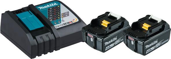 Makita DC18RC - Power Source Kit - Batterieladegerät + Batterie 2 x - Li-Ion - 4 Ah - 72 Wh - 1 x Batterien laden (197490-7) von Makita