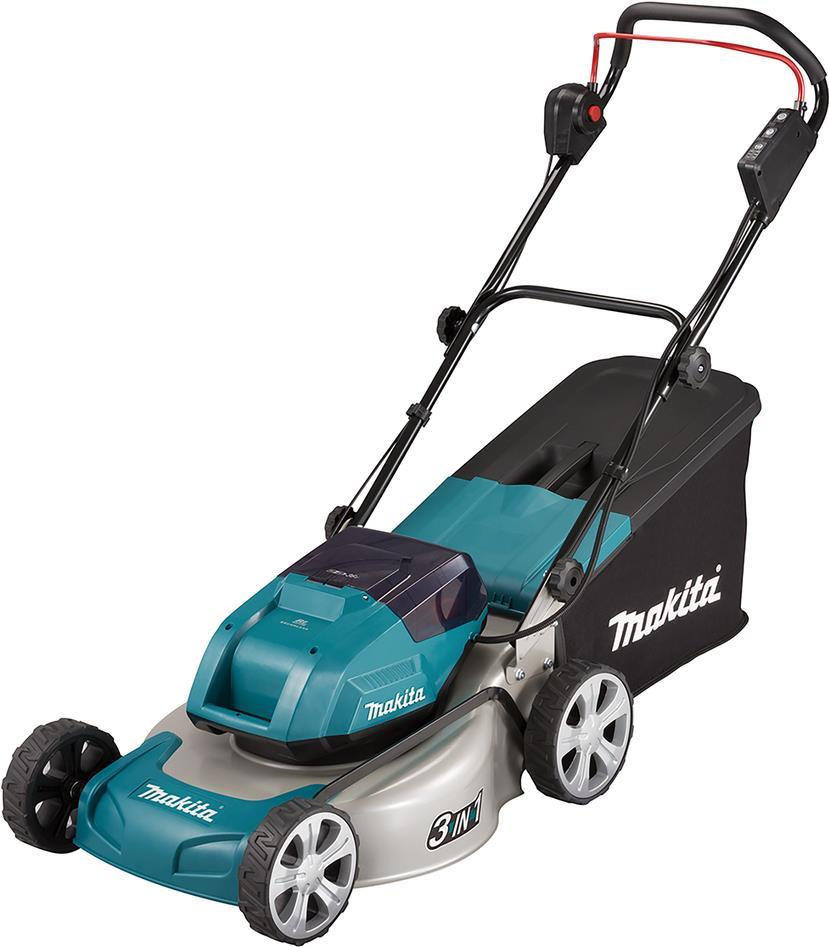 Makita DLM463Z - Rasenmäher - schnurlos 6 Ah - 2 Akkus, ohne Ladegerät - 3300 1/min - 46cm - 27,6 kg (DLM463Z) von Makita