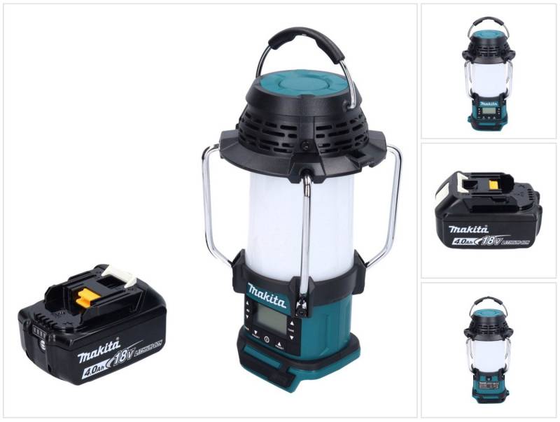Makita DMR 055 M1 Akku Radio 18 V FM mit Laterne 360° Taschenlampe + 1x Akku Baustellenradio von Makita