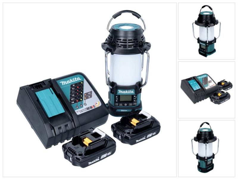 Makita DMR 056 RA Akku Radio 18 V FM DAB+ mit Laterne 360° Taschenlampe IP65 Baustellenradio von Makita