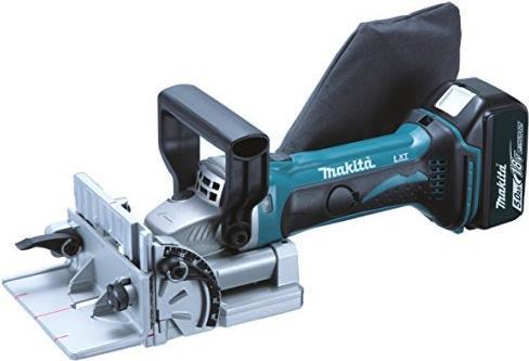 Makita DPJ180 - Flachdübelfräse - schnurlos - 100 mm - 2 Akkus - 18 V (DPJ180RTJ) von Makita