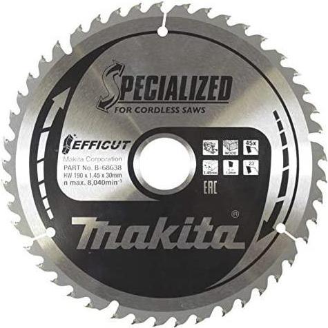 Makita Efficut - Kreissägeblatt - für Holz, Metall - 190 mm - 45 Zähne (B-68638) von Makita