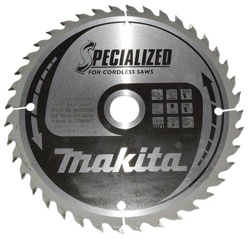 Makita SPECIALIZED B-32954 Hartmetall Kreissägeblatt 165 x 20 x 1mm Zähneanzahl: 40 1St. von Makita