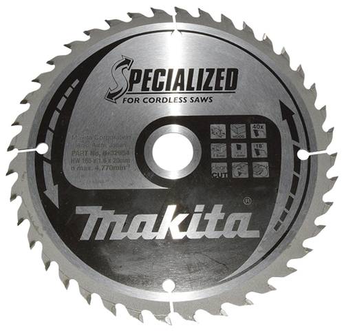 Makita SPECIALIZED B-32954 Hartmetall Kreissägeblatt 165 x 20 x 1mm Zähneanzahl: 40 1St. Makita SPECIALIZED B-32954 Hartmetall Kreissägeblatt 165 x 20 x 1mm Zähneanzahl: 40 1St. von Makita