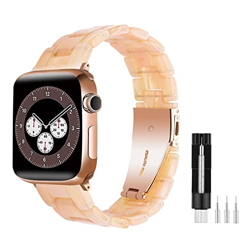 Makleffe Kompatibel mit Apple Watch Armband 49mm 45mm 44mm 42mm 38mm 40mm 41mm, Herren Damen Ersatzarmband Buntes Harz Uhrarmband Wasserdicht Ersatzband für Series 8/7/6/5/4/3/2/1/SE von Makleffe