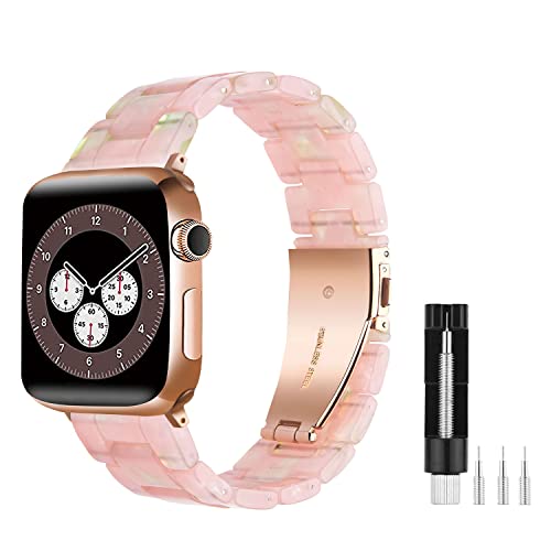 Makleffe Kompatibel mit Apple Watch Armband 49mm 45mm 44mm 42mm 38mm 40mm 41mm, Herren Damen Ersatzarmband Buntes Harz Uhrarmband Wasserdicht Ersatzband für Series 8/7/6/5/4/3/2/1/SE von Makleffe