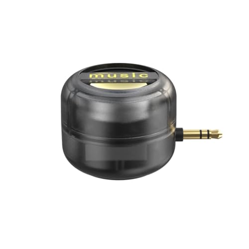 Malloy Tragbarer Mini-Lautsprecher, Universelle 3,5-Mm-, Handy-Lautsprecher, Verstärker, Externe Kabelgebundene Lautsprecher, Transparent Schwarz von Malloy