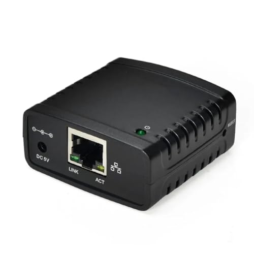 Malloy USB 2.0 LRP Printserver Share A LAN Ethernet Netzwerkdrucker Netzteil USB HUB 100Mbps Printserver EU Stecker von Malloy