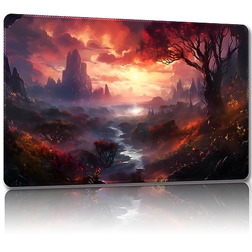 Malqiqi Spielmatte für MTG und TCG – 61 x 35,6 cm (24 x 14 Zoll) – mit Aufbewahrungstaschen – für Karten und Tisch – Mousepad (Berg-Regular) von Malqiqi