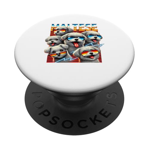90s Vintage Maltese Malteses PopSockets Klebender PopGrip 90s Vintage Maltese Malteses PopSockets Klebender PopGrip von Malteses Maltese Dog Lover Gifts