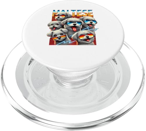 90s Vintage Maltese Malteses PopSockets PopGrip für MagSafe von Malteses Maltese Dog Lover Gifts