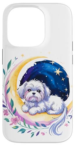 Crescent Moon Maltese Malteses Hülle für iPhone 14 Pro von Malteses Maltese Dog Lover Gifts
