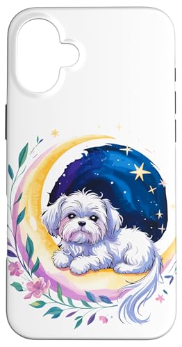 Crescent Moon Maltese Malteses Hülle für iPhone 16 Plus von Malteses Maltese Dog Lover Gifts