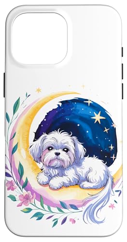 Crescent Moon Maltese Malteses Hülle für iPhone 16 Pro Max von Malteses Maltese Dog Lover Gifts