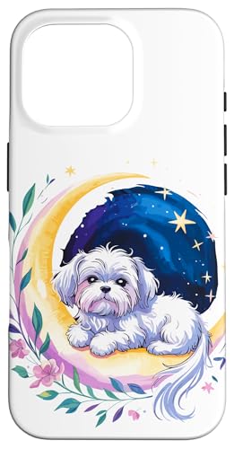 Crescent Moon Maltese Malteses Hülle für iPhone 16 Pro von Malteses Maltese Dog Lover Gifts