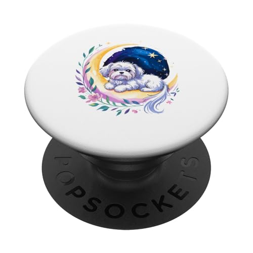 Crescent Moon Maltese Malteses PopSockets Klebender PopGrip Crescent Moon Maltese Malteses PopSockets Klebender PopGrip von Malteses Maltese Dog Lover Gifts