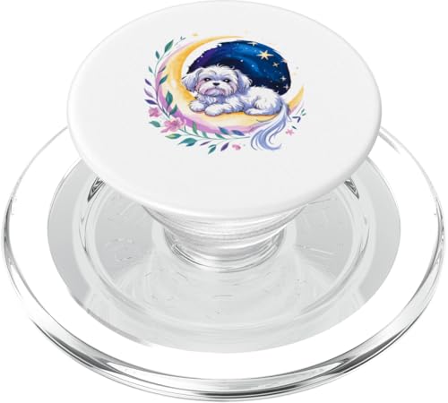 Crescent Moon Maltese Malteses PopSockets PopGrip für MagSafe von Malteses Maltese Dog Lover Gifts