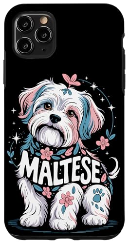 Floral Whimsical Maltese Malteses Hülle für iPhone 11 Pro Max von Malteses Maltese Dog Lover Gifts