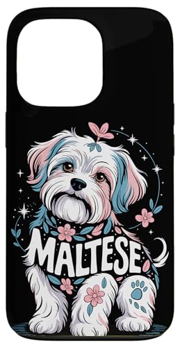 Floral Whimsical Maltese Malteses Hülle für iPhone 13 Pro von Malteses Maltese Dog Lover Gifts