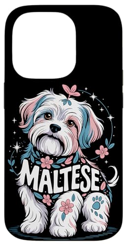 Floral Whimsical Maltese Malteses Hülle für iPhone 14 Pro von Malteses Maltese Dog Lover Gifts