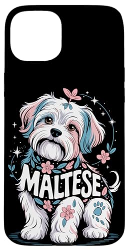 Floral Whimsical Maltese Malteses Hülle für iPhone 15 Plus von Malteses Maltese Dog Lover Gifts
