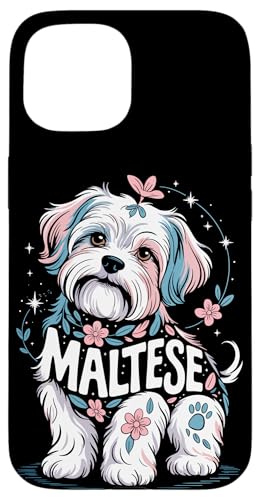 Floral Whimsical Maltese Malteses Hülle für iPhone 15 von Malteses Maltese Dog Lover Gifts
