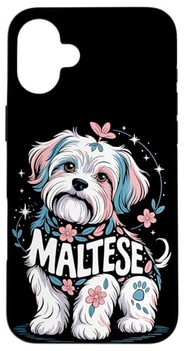 Floral Whimsical Maltese Malteses Hülle für iPhone 16 Plus von Malteses Maltese Dog Lover Gifts