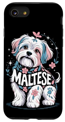 Floral Whimsical Maltese Malteses Hülle für iPhone SE (2020) / 7 / 8 von Malteses Maltese Dog Lover Gifts