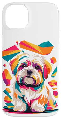 Polygonal Abstract Art Maltese Malteses Hülle für iPhone 14 Plus von Malteses Maltese Dog Lover Gifts