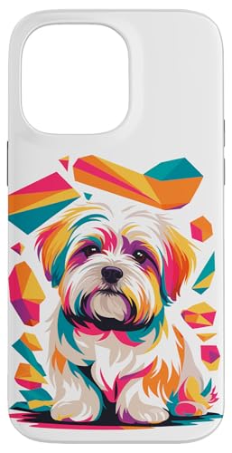Polygonal Abstract Art Maltese Malteses Hülle für iPhone 14 Pro Max von Malteses Maltese Dog Lover Gifts