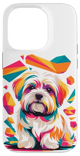 Polygonal Abstract Art Maltese Malteses Hülle für iPhone 14 Pro von Malteses Maltese Dog Lover Gifts