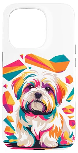 Polygonal Abstract Art Maltese Malteses Hülle für iPhone 15 Pro von Malteses Maltese Dog Lover Gifts