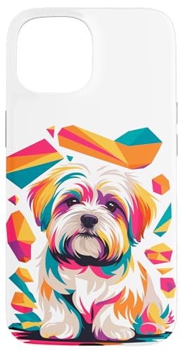 Polygonal Abstract Art Maltese Malteses Hülle für iPhone 15 von Malteses Maltese Dog Lover Gifts