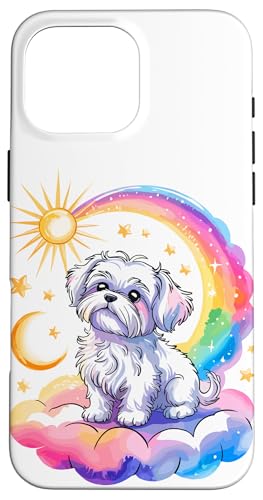 Rainbow Clouds Maltese Malteses Hülle für iPhone 16 Pro Max von Malteses Maltese Dog Lover Gifts