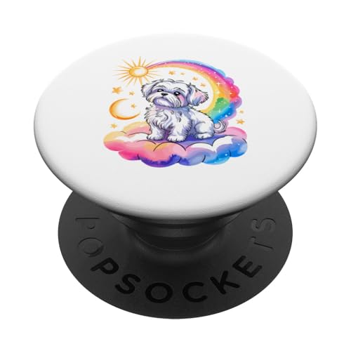 Rainbow Clouds Maltese Malteses PopSockets Klebender PopGrip Rainbow Clouds Maltese Malteses PopSockets Klebender PopGrip von Malteses Maltese Dog Lover Gifts
