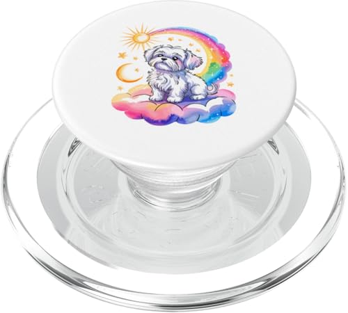 Rainbow Clouds Maltese Malteses PopSockets PopGrip für MagSafe von Malteses Maltese Dog Lover Gifts