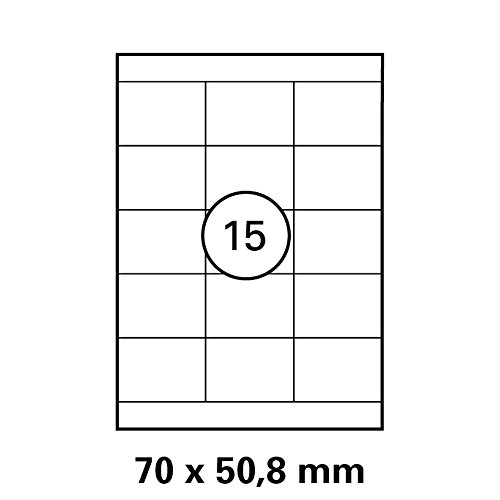 1 Pack mit je 1500 Laser Copy Inkjet Etiketten 70 x 50,8 mm von Malu