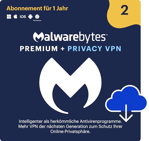 Malwarebytes | Windows/Mac/iOS/Android/Chrome | Premium + Privacy VPN | 2 Gerät | 12 Monate | Aktivierungscode per Email von Malwarebytes