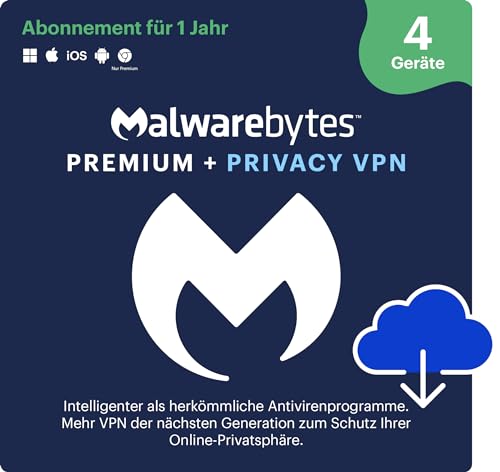 Malwarebytes | Windows/Mac/iOS/Android/Chrome | Premium + Privacy VPN | 4 Gerät | 12 Monate | Aktivierungscode per Email von Malwarebytes