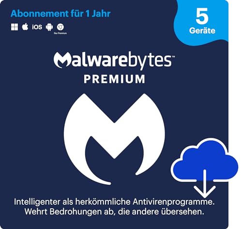 Malwarebytes | Windows/Mac/iOS/Android/Chrome | Premium | 5 Gerät | 12 Monate | Aktivierungscode per Email von Malwarebytes