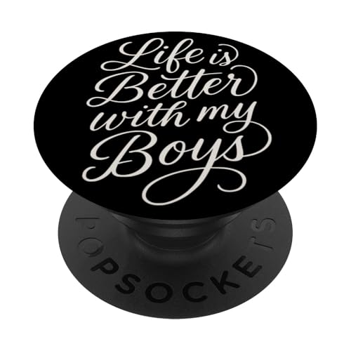 Das Leben ist besser mit der herzerwärmenden Mutter meiner Jungen zum Muttertag PopSockets Klebender PopGrip von Mamalina Studios