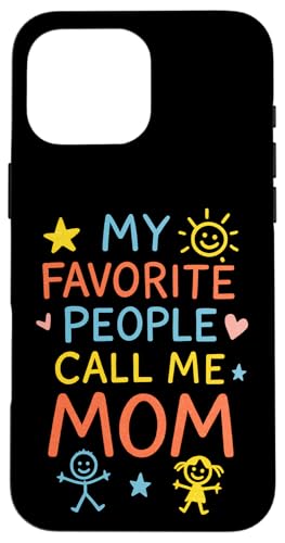 Fröhliche Kritzeleien zum Muttertag Meine Lieblingsleute nennen mich Mama Hülle für iPhone 16 Pro Max von Mamalina Studios