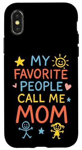 Fröhliche Kritzeleien zum Muttertag Meine Lieblingsleute nennen mich Mama Hülle für iPhone X/XS von Mamalina Studios