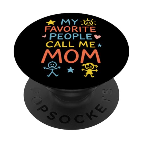 Fröhliche Kritzeleien zum Muttertag Meine Lieblingsleute nennen mich Mama PopSockets Klebender PopGrip von Mamalina Studios