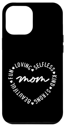 Muttertagszitat "Mom Heart Loving Kind Strong Mother" Hülle für iPhone 12 Pro Max von Mamalina Studios